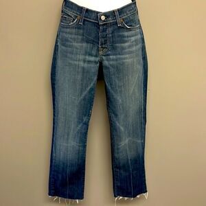 7 for all of Mankind Distressed and Frayed Boycut Button Fly Jeans- Size 27
